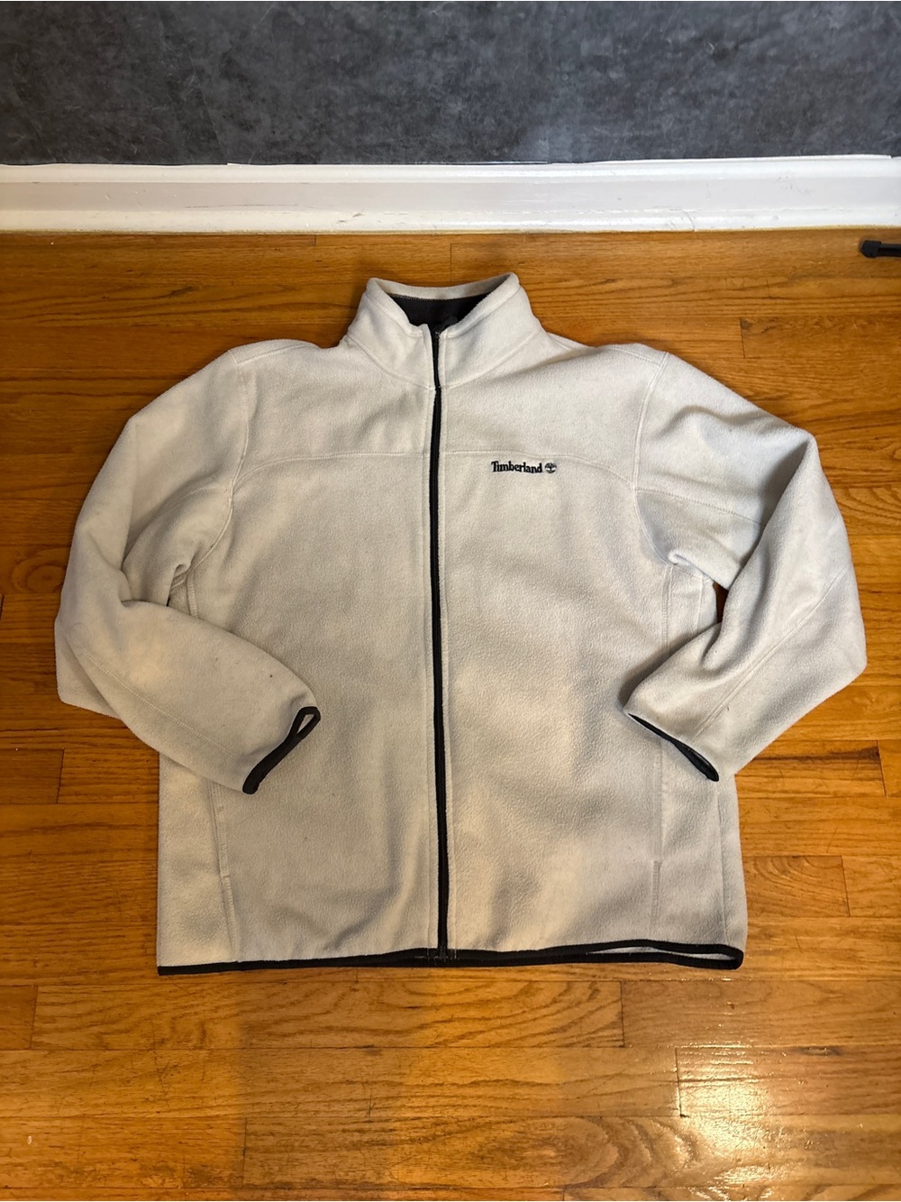 Timberland Men's Off-White Full-Zip Fleece Jacket